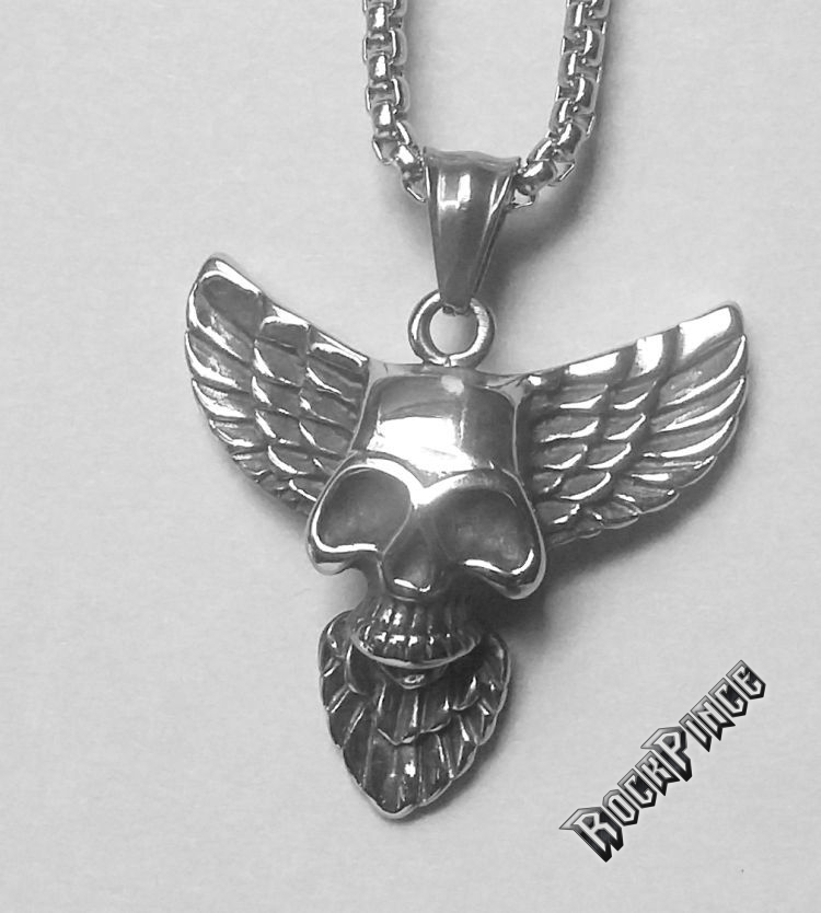 Angel Winged Skull - acél medál