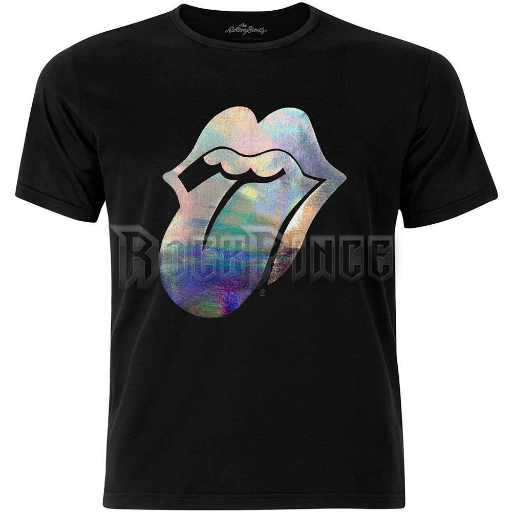 THE ROLLING STONES - FOIL TONGUE - unisex póló - RSBLKTS02MB