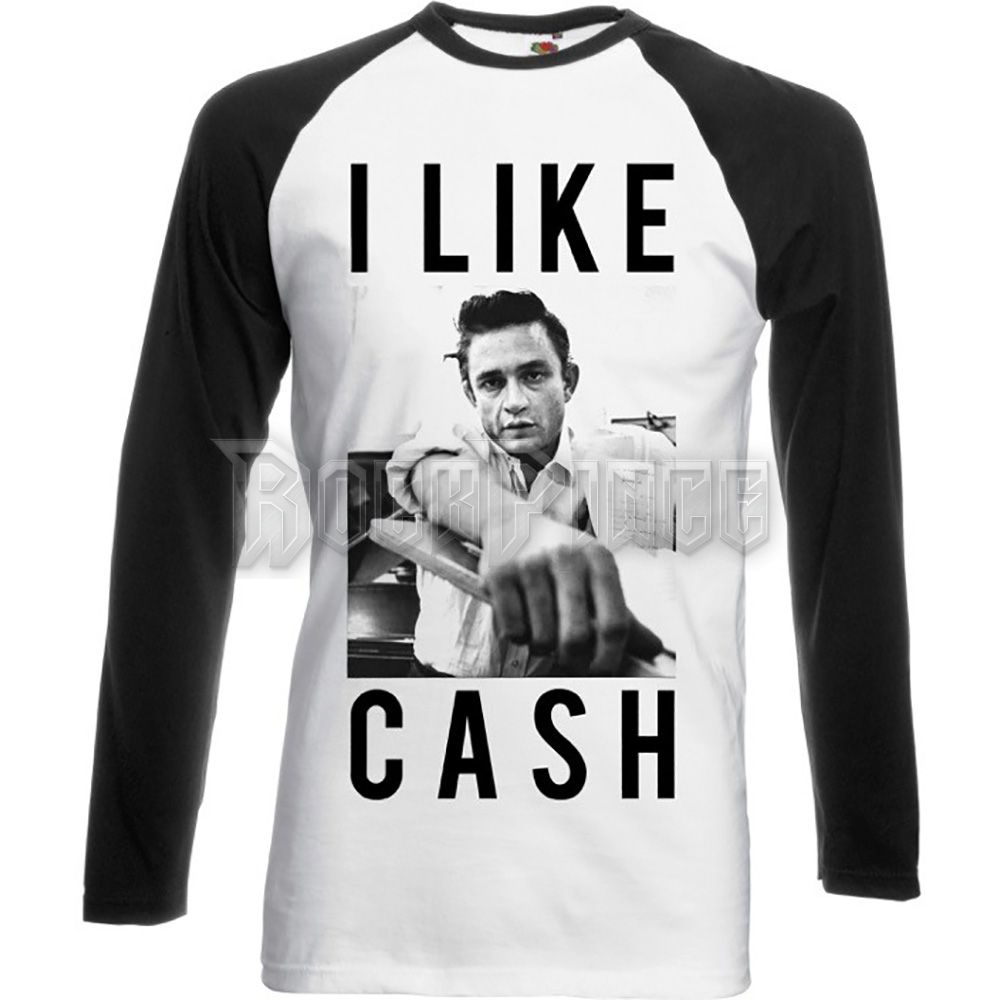 Johnny Cash - I Like Cash - unisex raglán ujjú póló - BILMAR00171