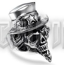 Top Hat Skull - acél gyűrű