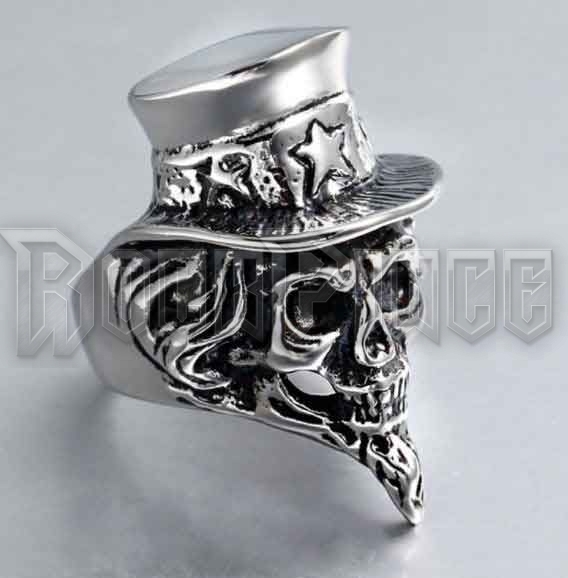 Top Hat Skull - acél gyűrű