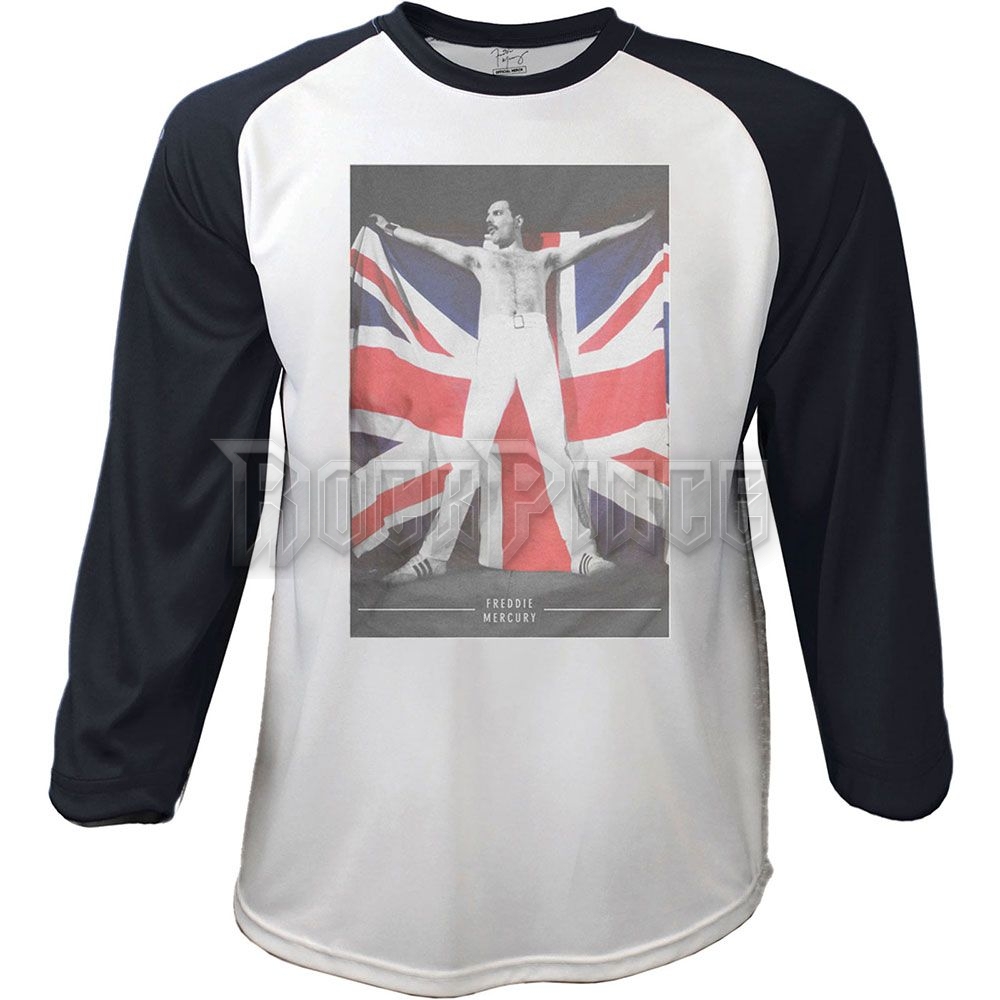 Freddie Mercury - Flag - unisex raglán ujjú póló - FREDRAG01MB