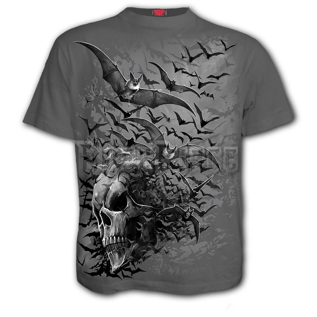 BAT SKULL - T-Shirt Charcoal (Plain) - E031M115