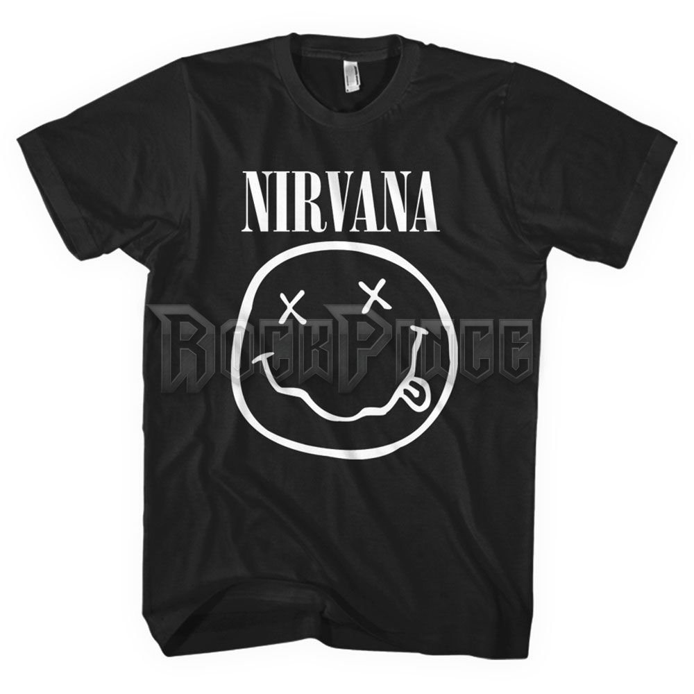 Nirvana - White Happy Face - unisex póló - NIRVTS03MB