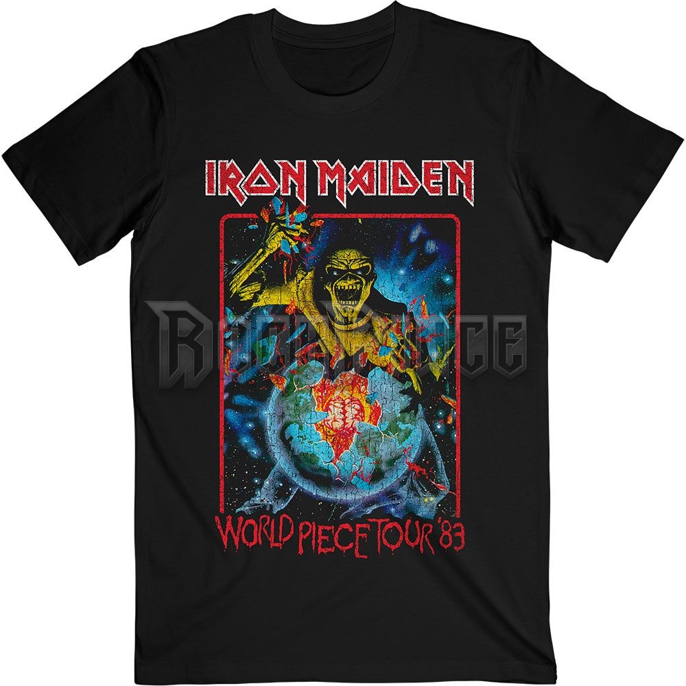 IRON MAIDEN - WORLD PIECE TOUR '84 V.1. - unisex póló - IMTEE122MB