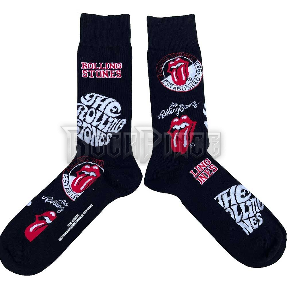 THE ROLLING STONES - Logos - unisex boka zokni (egy méret: 40-45) - RSSCK05MB