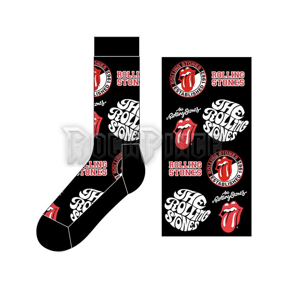 THE ROLLING STONES - Logos - unisex boka zokni (egy méret: 40-45) - RSSCK05MB