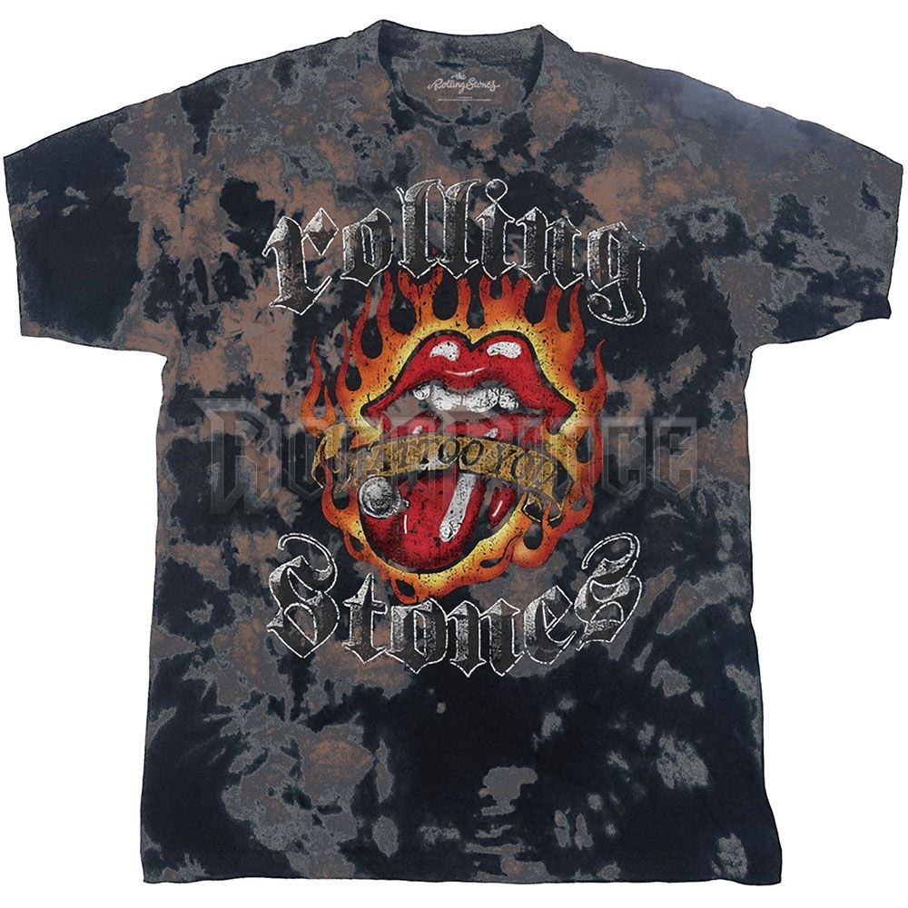 THE ROLLING STONES - TATTOO FLAMES - unisex póló - RSTS136MDD