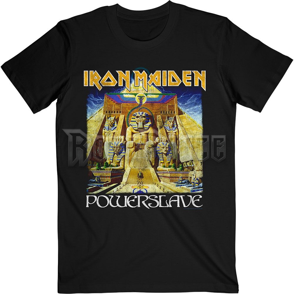 IRON MAIDEN - POWERSLAVE WORLD SLAVERY TOUR - unisex póló - IMTEE129MB