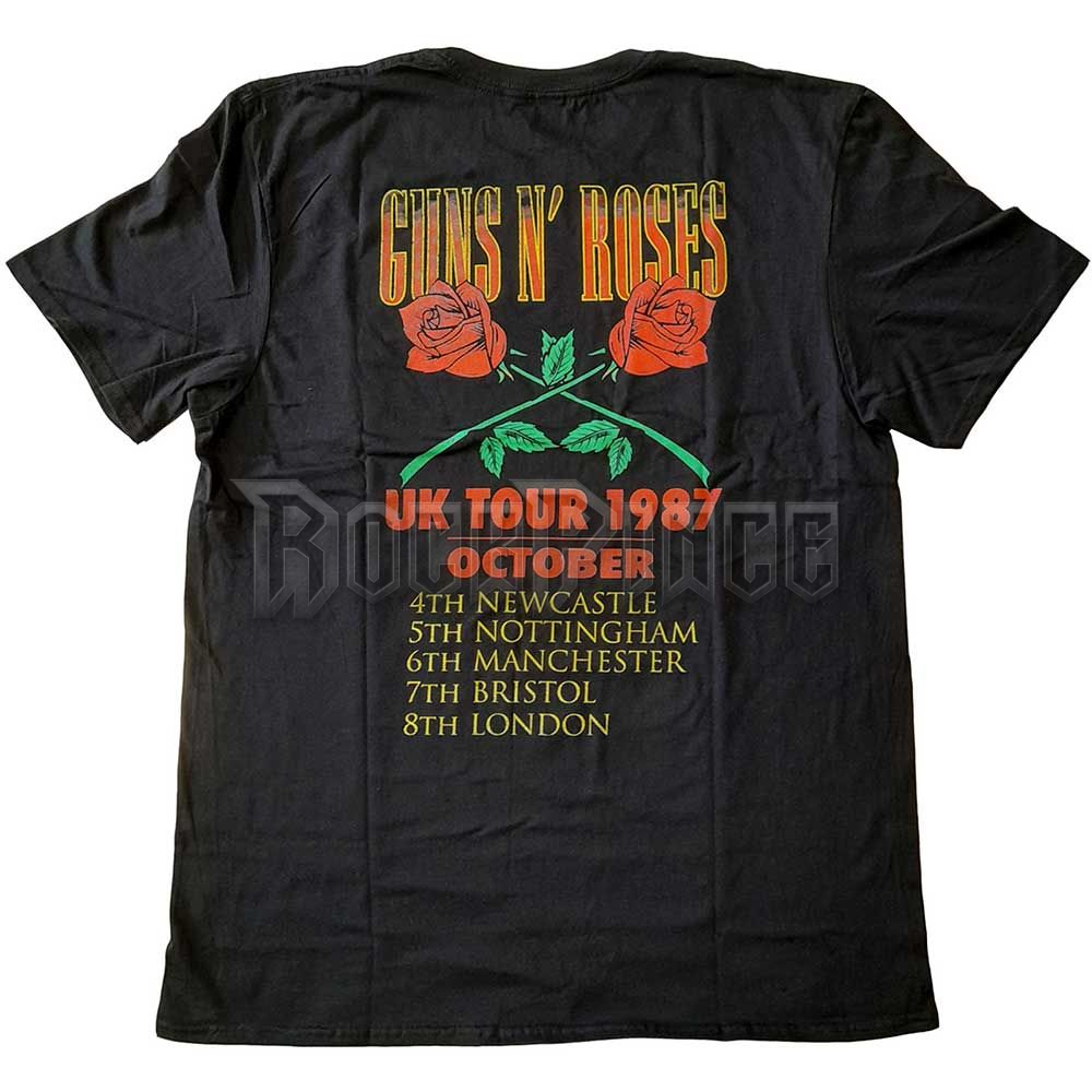 GUNS N' ROSES - UK TOUR '87 - unisex póló - GNRTS124MB