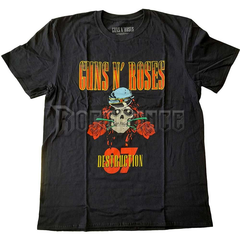 GUNS N' ROSES - UK TOUR '87 - unisex póló - GNRTS124MB