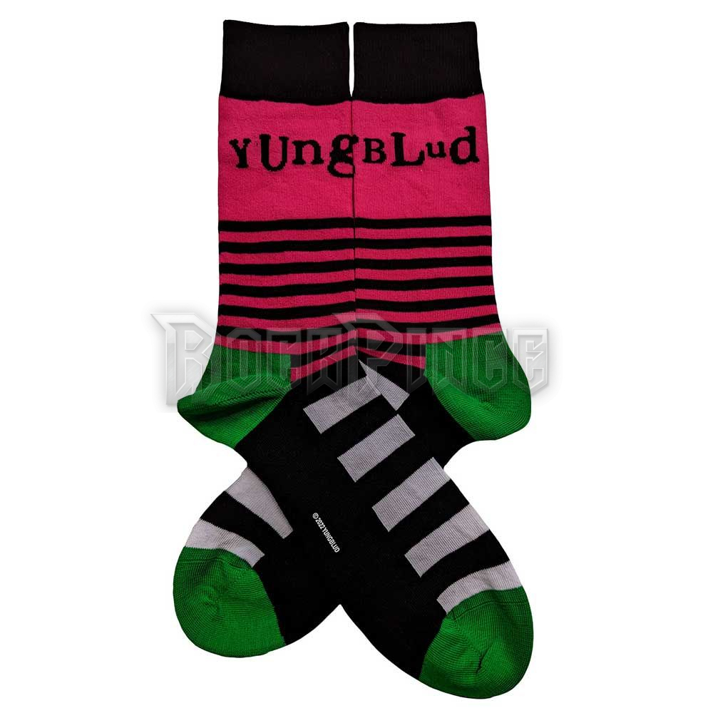 Yungblud - Logo & Stripes - unisex boka zokni (egy méret: 40-45) - YBSCK01MB