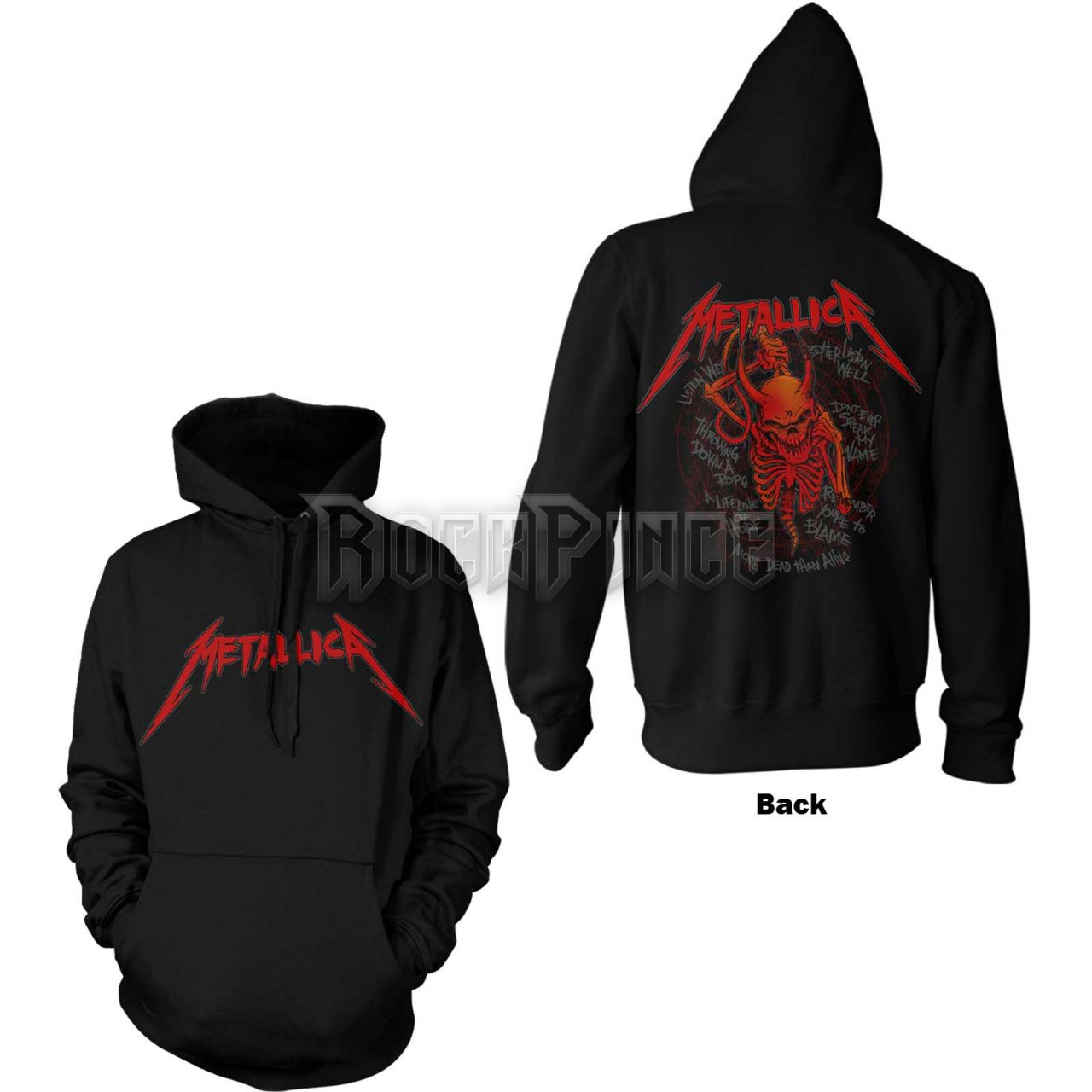 METALLICA - SKULL SCREAMING RED - unisex kapucnis pulóver - METHD83MB / PHDMTLHDBSKULLRED