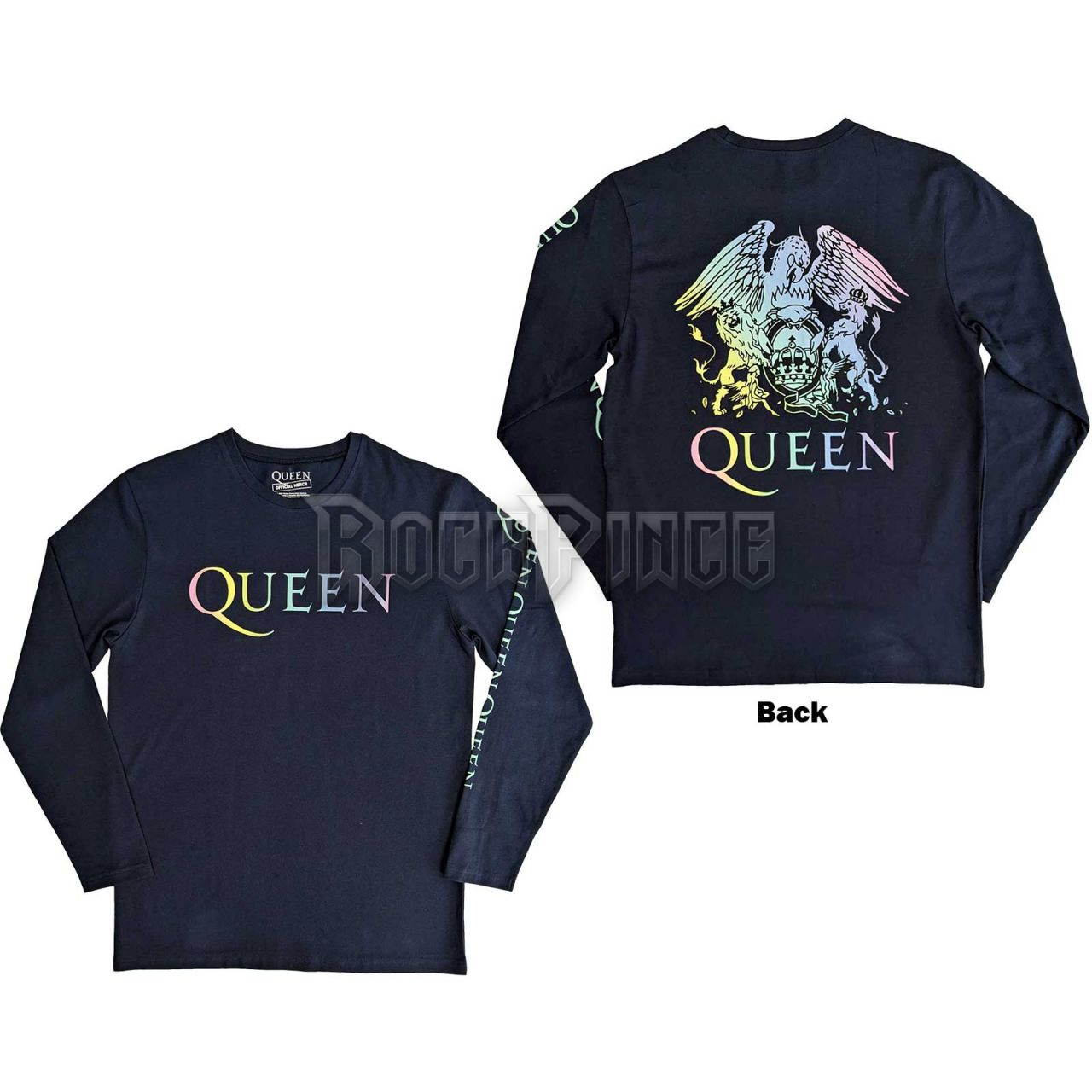 Queen - Rainbow Crest - unisex hosszú ujjú póló - QULST97MD