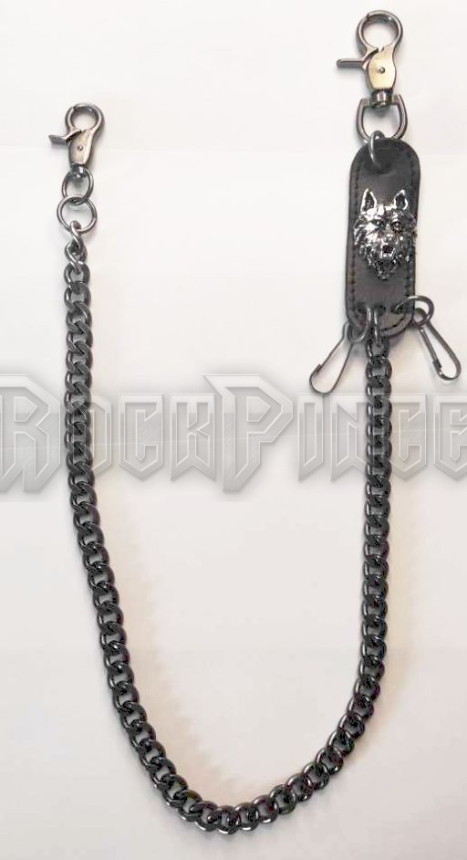 WOLF HEAD GUN METAL SIDE CHAIN - PÉNZTÁRCALÁNC