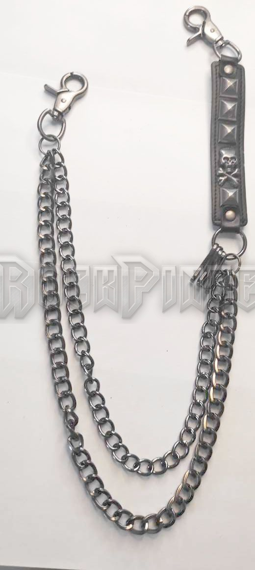 DOUBLE ROW DEAD HEAD GUNMETAL SIDE CHAIN - PÉNZTÁRCALÁNC